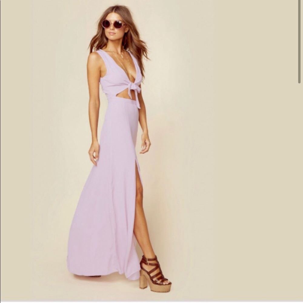 revolve Lavender privacy please lilac tie front maxi dress - Picture 3 of 9